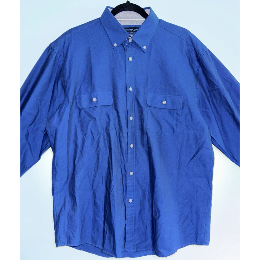 Michelson Studio London 1937 Men’s Long Sleeve Shirt – XL – Blue – 100% Cotton